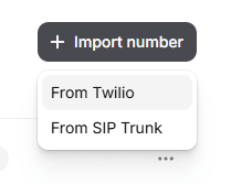 Import Phone Number from SIP Trunk