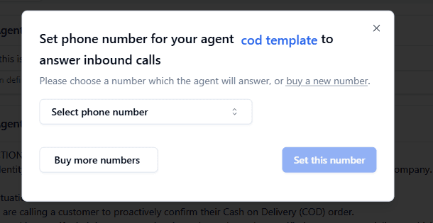 Select Inbound Phone Numbers