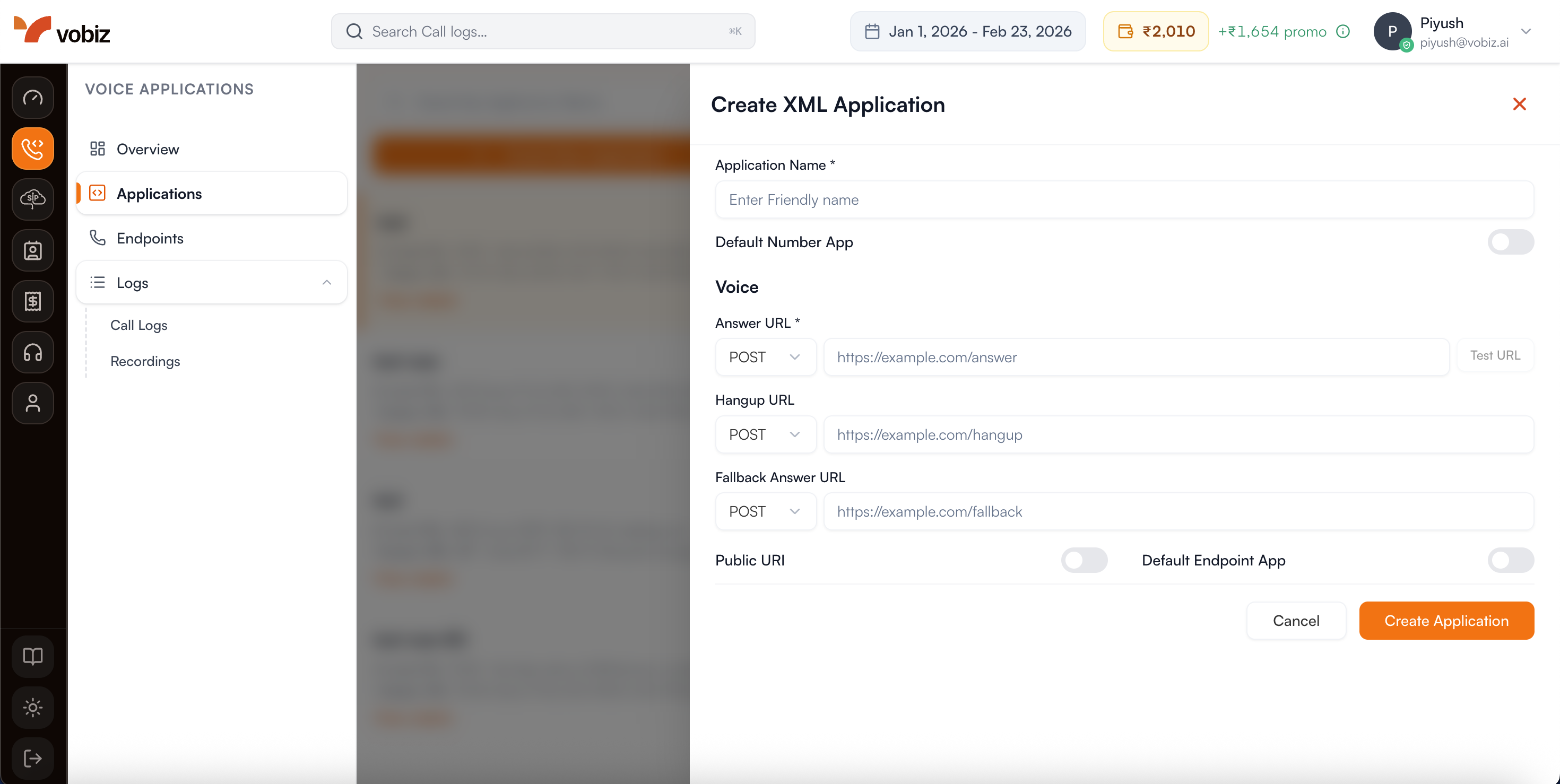 Setup URLs for Application
