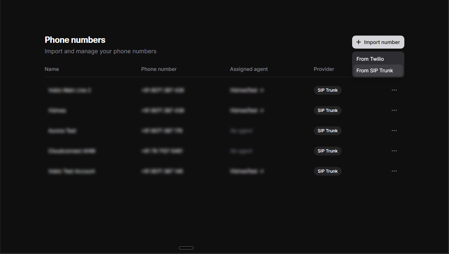 Import Number from SIP Trunk in ElevenLabs Dashboard